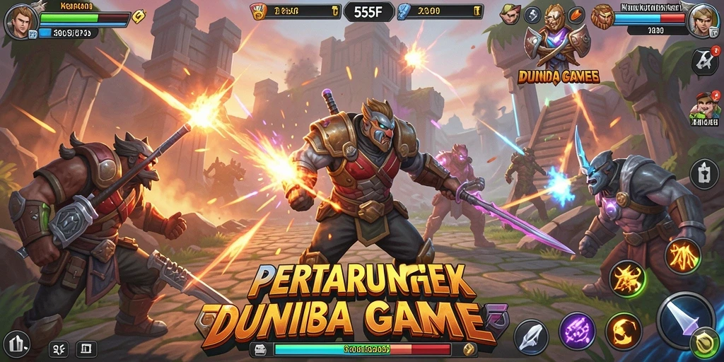 Tampilan gameplay 555F yang penuh aksi dan pertarungan seru.