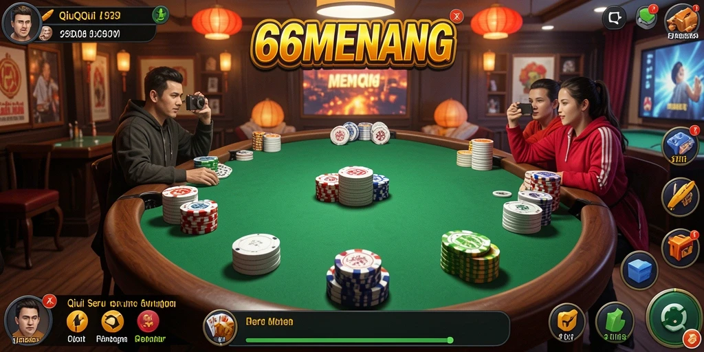 Tampilan menarik gameplay QiuQiu di 66MENANG.