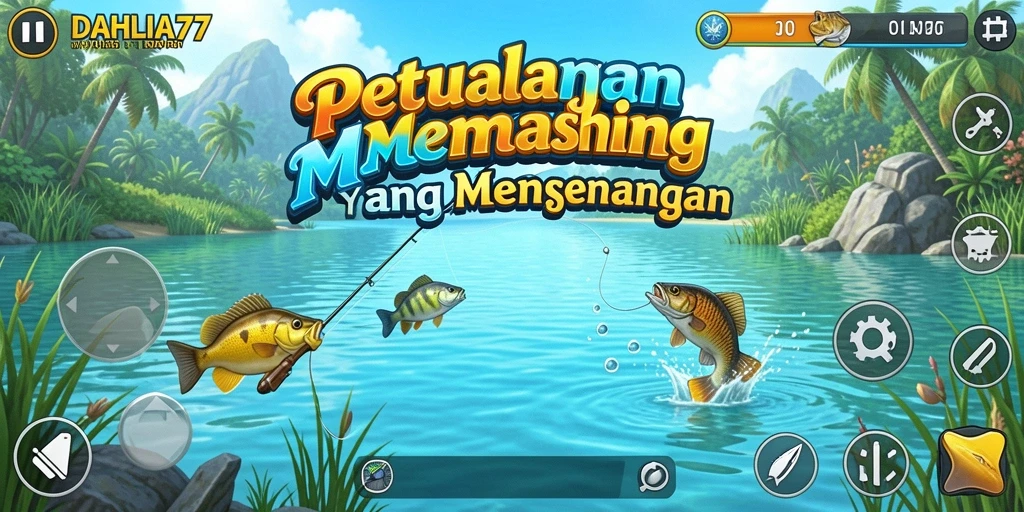 Tangkapan ikan yang beragam dalam gameplay memancing.