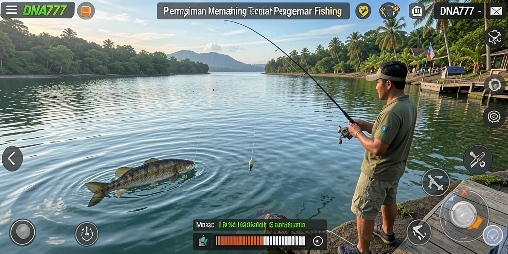 Screenshot gameplay DNA777 menampilkan aksi menangkap ikan yang mendebarkan.