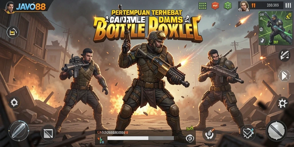 Menampilkan gameplay Battle Royale yang seru di JAVO88.