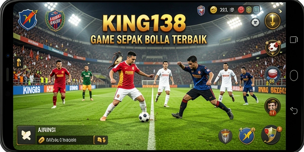 Tampilan gameplay KING138 yang mengesankan dalam aksi sepak bola.