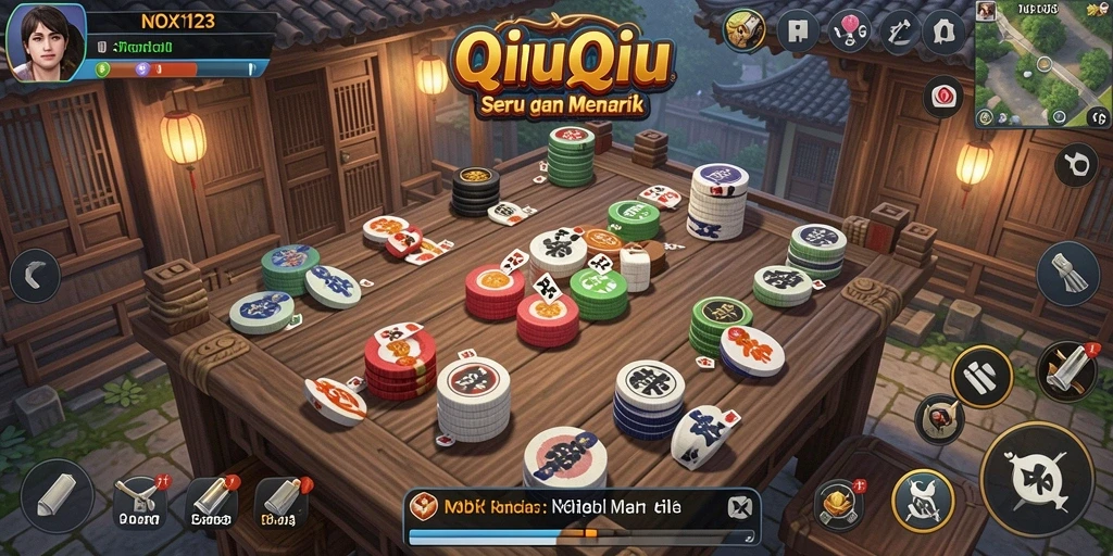 Tampilan gameplay QiuQiu yang seru dan kompetitif di NOX123.