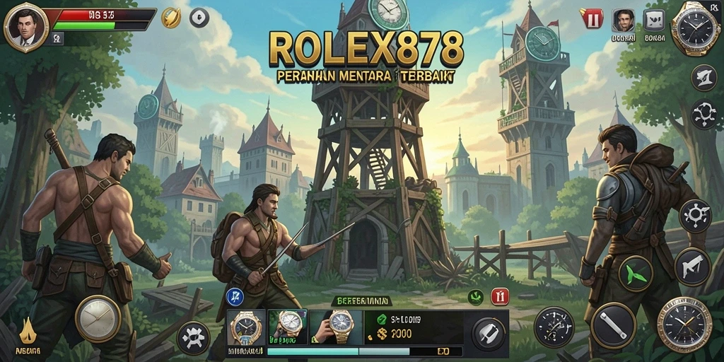 Tampilan gameplay menarik dari ROLEX878 dalam pertahanan menara.