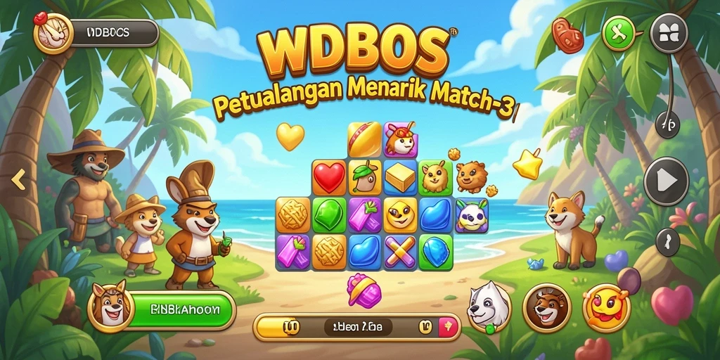 Tampilan gameplay menyenangkan dalam WDBOS Match-3.