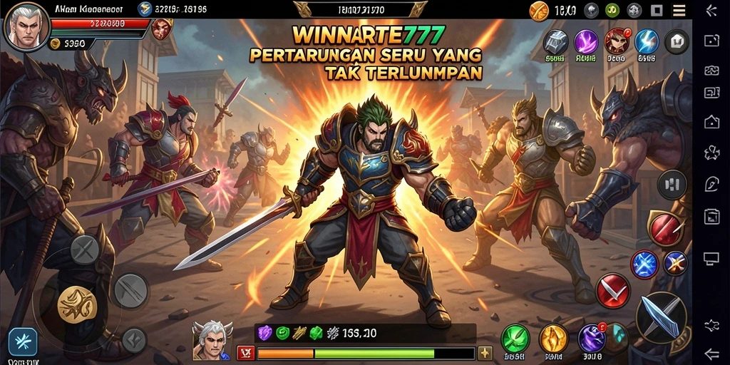 Tampilan seru pertarungan karakter dalam WINRATE777 yang mendebarkan.